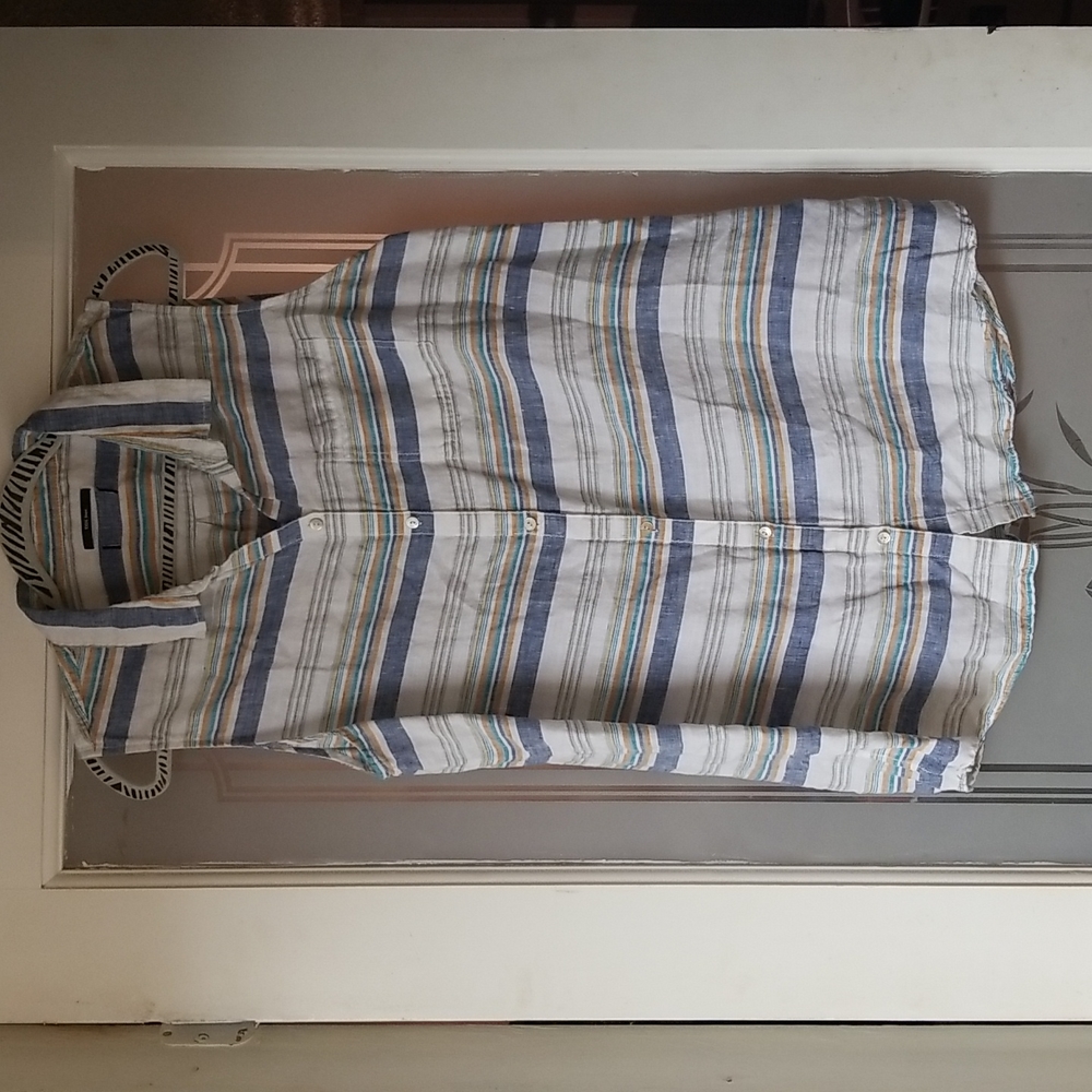 Women's Shirt Pinstripe  Button up